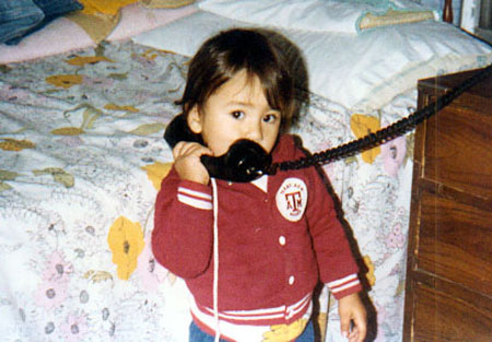 Little Aggie Me on Phone